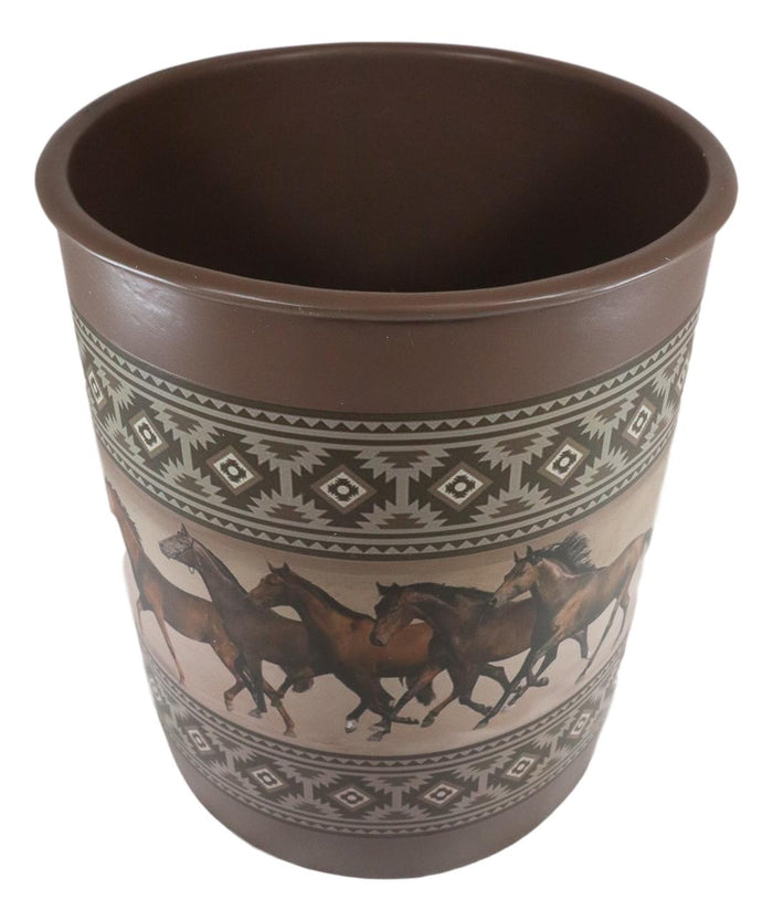 Ebros Gift Ebros Western Running Horses With Southwest Navajo Vectors Waste Basket Dry Trash Bin