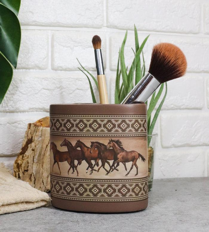 ebros gift Ebros Western Running Horses With Southwest Navajo Vectors Makeup Toothbrush Holder