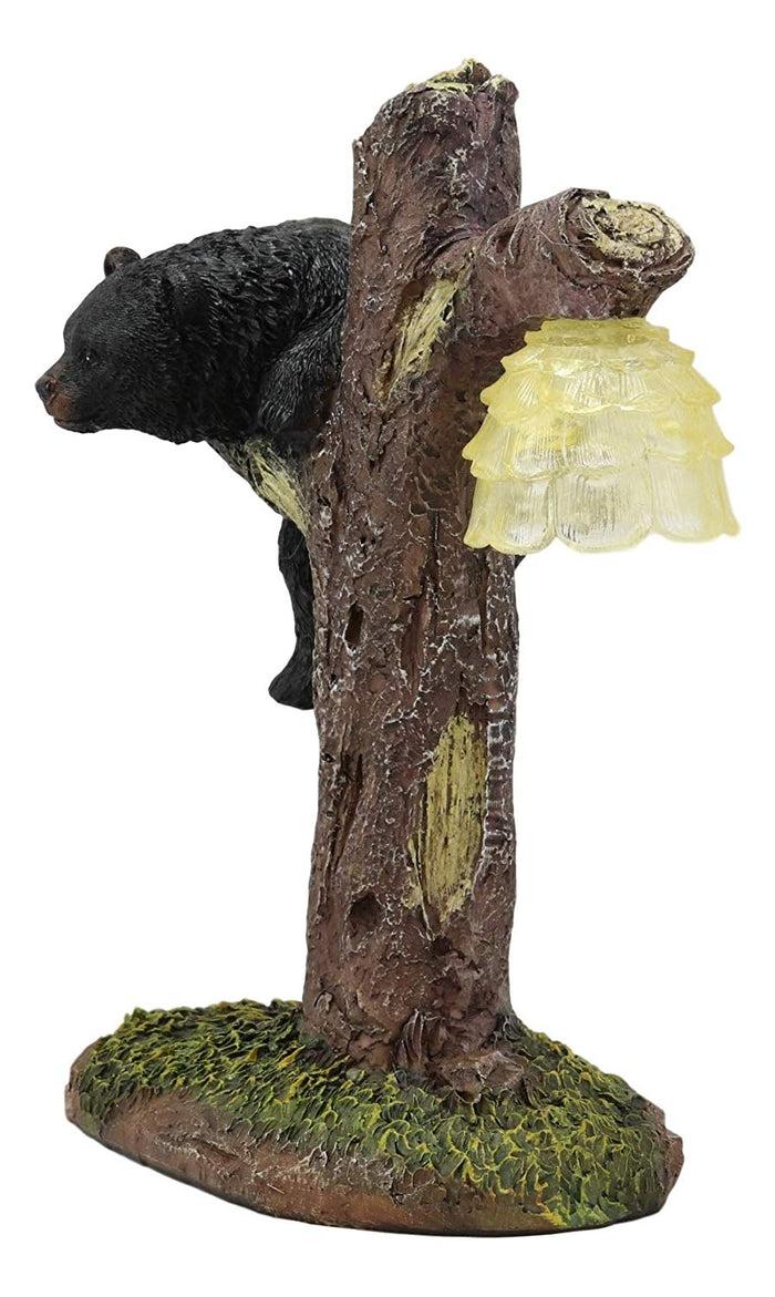 Ebros Gift Ebros Western Rustic Forest Black Bear Climbing Tree With Beehive LED Night Light Statue 9.25" High Cabin Lodge Decor Bears Figurine For Mantelpiece Shelf Table Home Accent Lamp