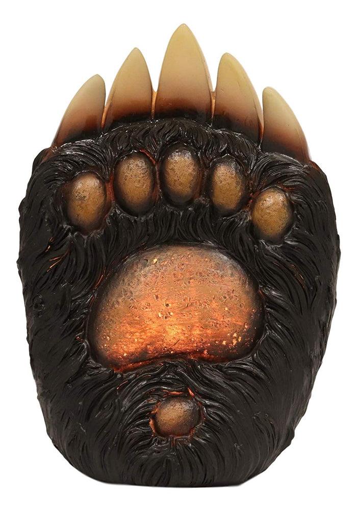 Ebros Gift Ebros Western Rustic Forest Black Bear Paw With Claws LED Night Light Statue 6.75"H