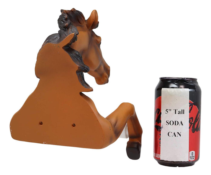 Ebros Gift Ebros Western Rustic Wild Chestnut Brown Horse Toilet Paper Holder 8.75"Tall