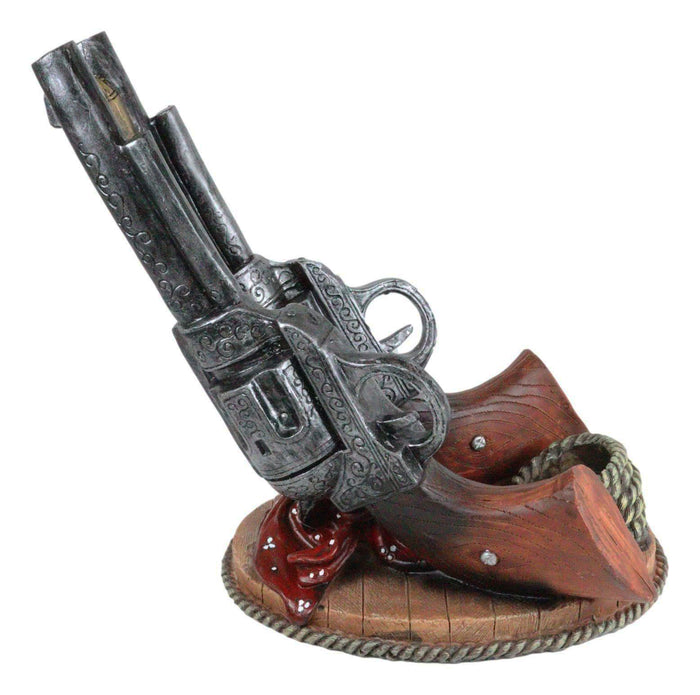 Ebros Gift Ebros Western Six Shooter Cowboy Pistol Wine Bottle Holder Caddy 9.75" Long