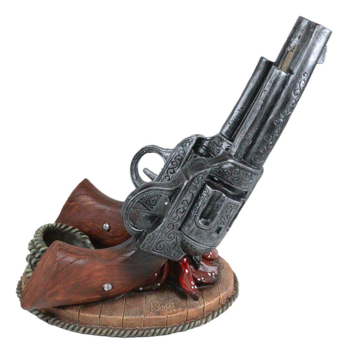 Ebros Gift Ebros Western Six Shooter Cowboy Pistol Wine Bottle Holder Caddy 9.75" Long