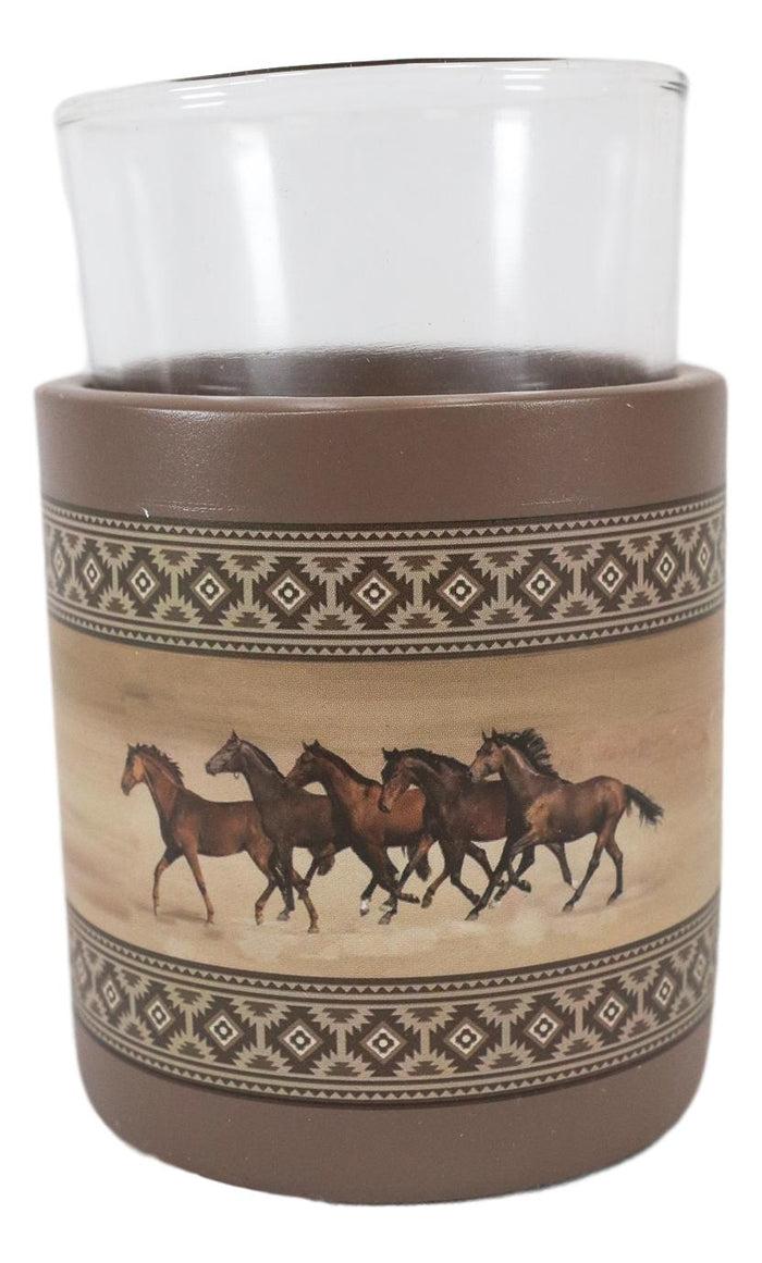 Ebros Gift Ebros Western Wild Horses Southwest Navajo Vectors Bathroom Rinse Cup Tumbler Holder