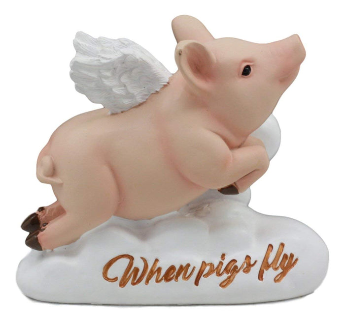 Ebros Gift Ebros When Pigs Fly Heavens Flying Pig With Angel Wings On Cloud 9 Statue 4"L