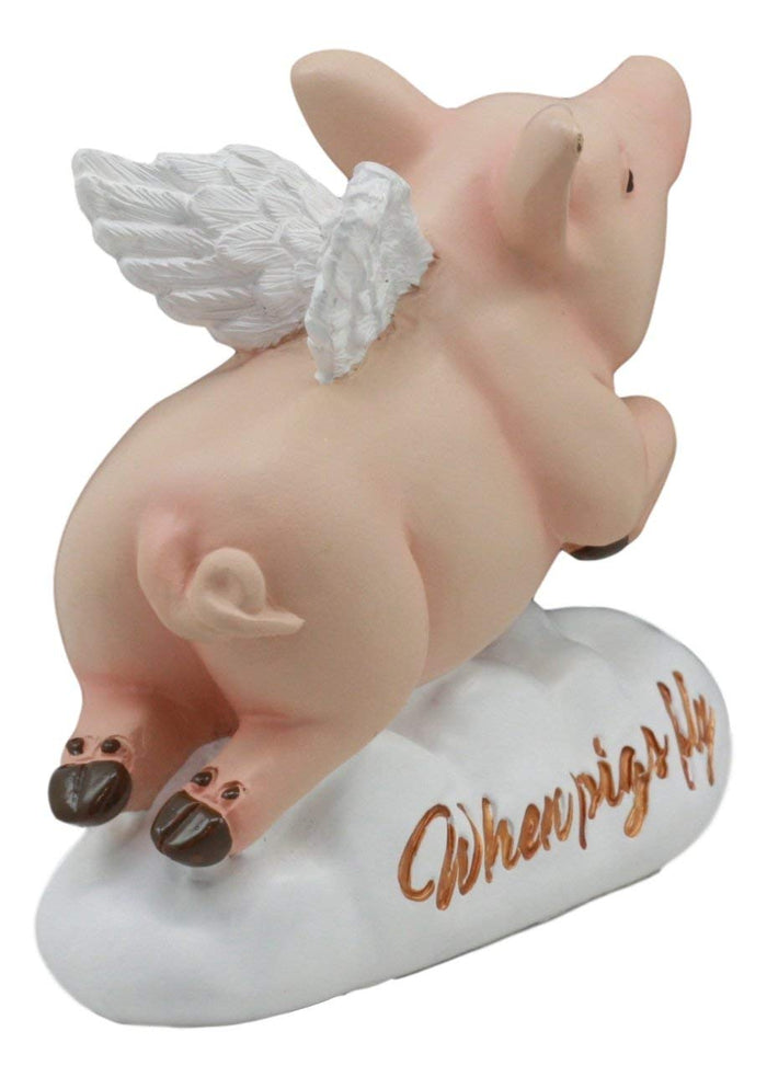Ebros Gift Ebros When Pigs Fly Heavens Flying Pig With Angel Wings On Cloud 9 Statue 4"L