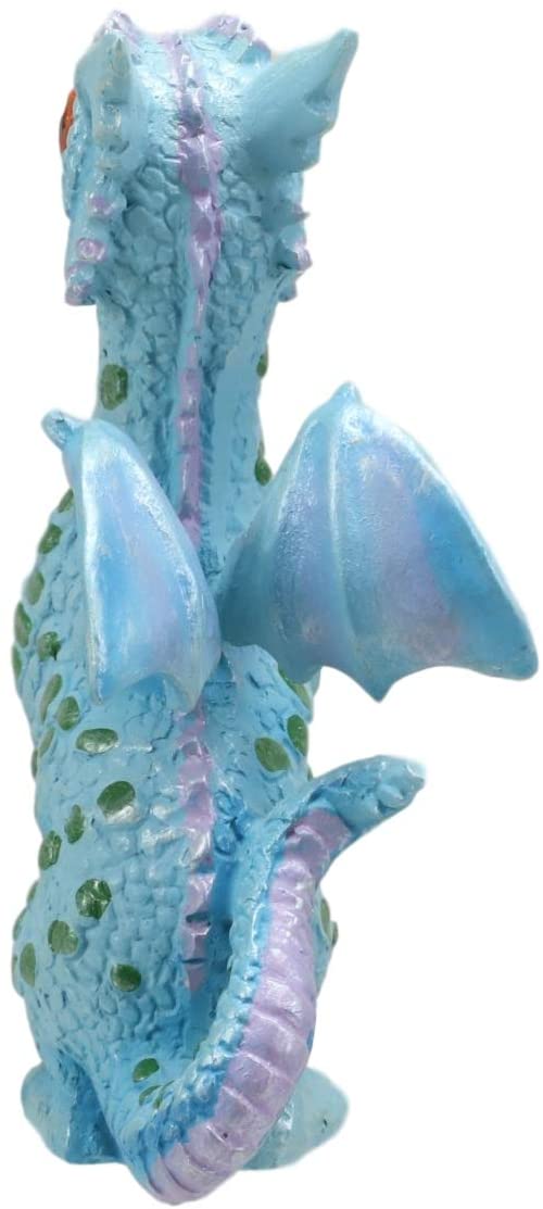 Ebros Gift Ebros Whimsical Aqua Blue Wyrmling Baby Hatchling Dragon Figurine 4.75"H