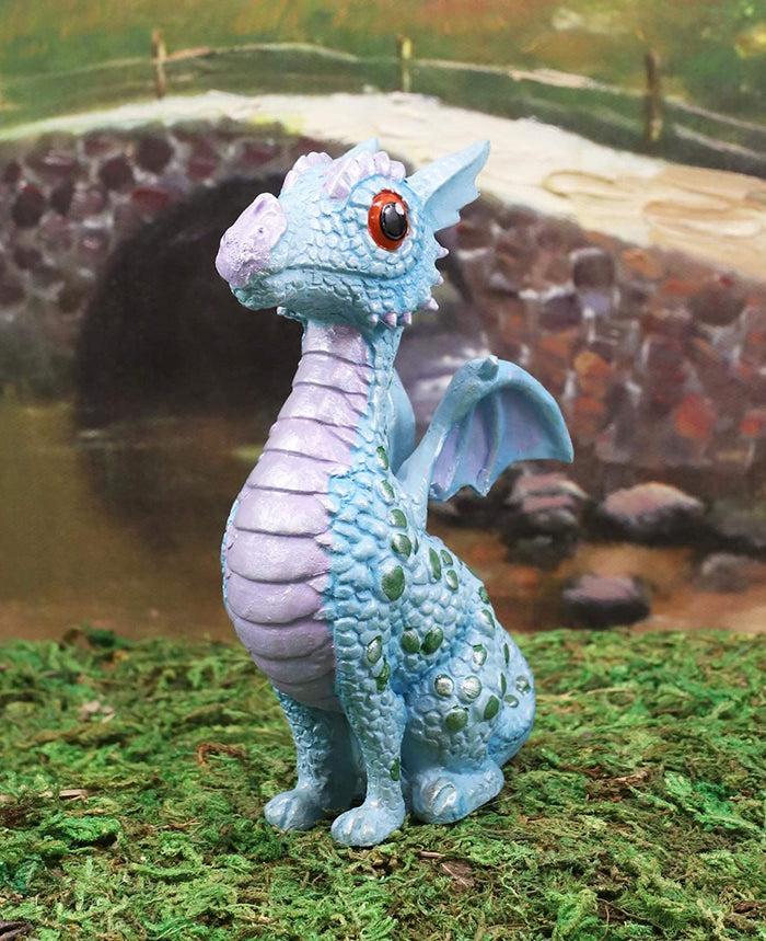 ebros gift Ebros Whimsical Aqua Blue Wyrmling Baby Hatchling Dragon Figurine 4.75"H