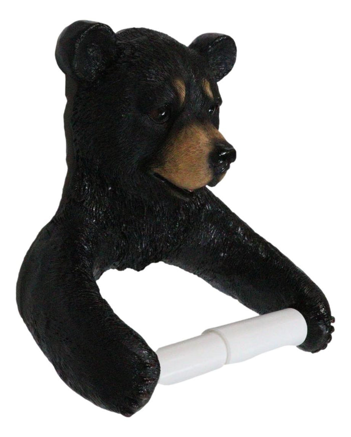 Ebros Gift Ebros Whimsical Black Bear Toilet Paper And Hand Towel Holder Set Bathroom Decor