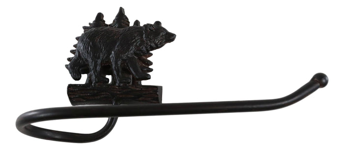 Ebros Gift Ebros Whimsical Black Bear Toilet Paper Holder Bathroom Wall Decoration 8.25"H
