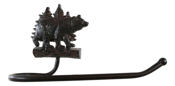 Ebros Gift Ebros Whimsical Black Bear Toilet Paper Holder Bathroom Wall Decoration 8.25"H