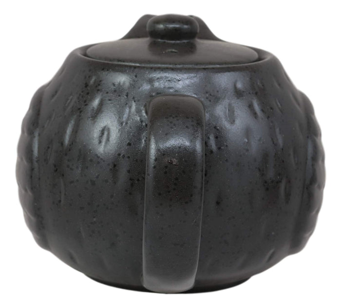 Ebros Gift Ebros Whimsical Black Fat Spotted Owl Ceramic 16oz Tea Pot With 2 Cups Set Owls Decor
