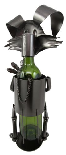 Ebros Gift Ebros Whimsical Bunny Rabbit Holding Giant Carrot Metal Wine Bottle Holder Caddy