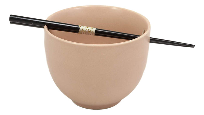 Ebros Gift Ebros Whimsical Ceramic Pink Lucky Meow Cat Ramen Noodle Bowl And Chopsticks Set
