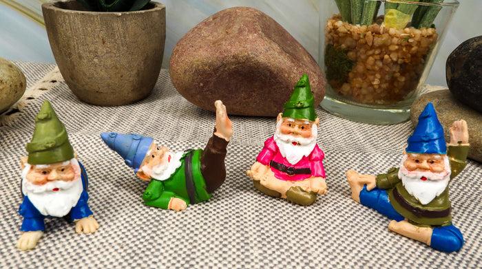 Ebros Gift Ebros Whimsical Fairy Garden Village Nook Stone Walls Planter Landscape With Steps For Miniature Figurines 12.25" Wide (Set Of 12 Mini Yoga Garden Gnomes)