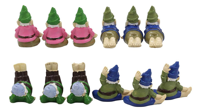 Ebros Gift Ebros Whimsical Fairy Garden Village Nook Stone Walls Planter Landscape With Steps For Miniature Figurines 12.25" Wide (Set Of 12 Mini Yoga Garden Gnomes)