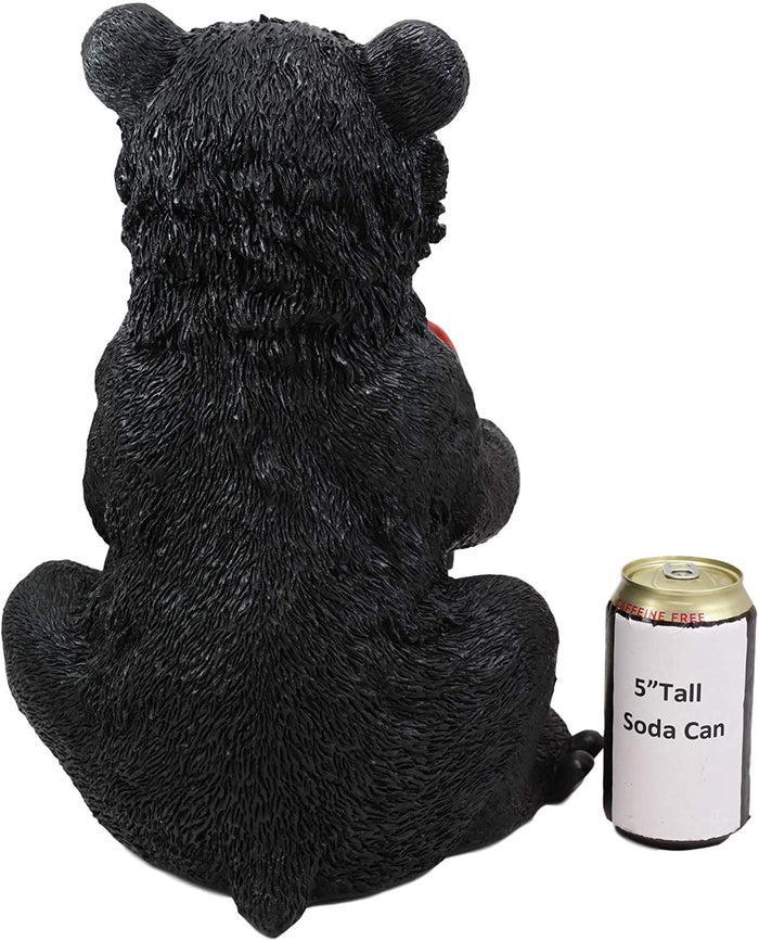 Ebros Gift Ebros Whimsical Forest Black Bear Holding Colorful Christmas Mini Gnomes Statue 14.25" High Western Rustic Cabin Lodge Decor Bears Figurine For Mantelpiece Shelf Table Decorative Home Accent