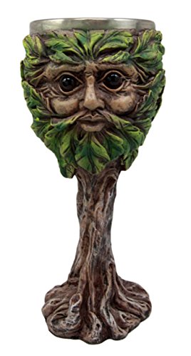 Ebros Gift Ebros Whimsical Forest Spirit Greenman Deity Wine Goblet Chalice Cup 6oz