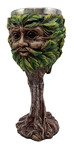 Ebros Gift Ebros Whimsical Forest Spirit Greenman Deity Wine Goblet Chalice Cup 6oz