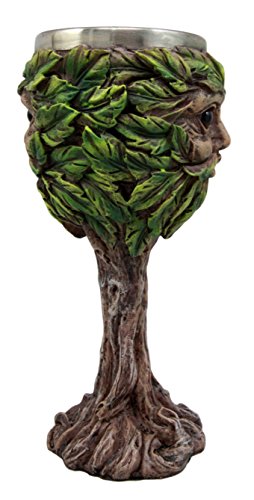 Ebros Gift Ebros Whimsical Forest Spirit Greenman Deity Wine Goblet Chalice Cup 6oz