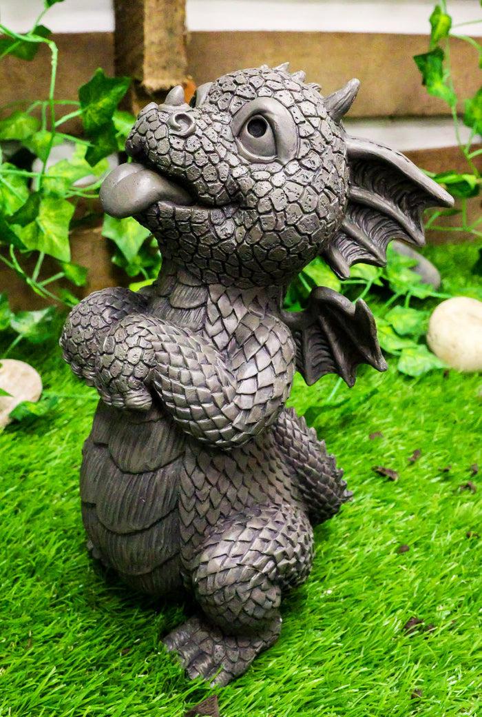 ebros gift Ebros Whimsical Garden Dragon Begging For Attention Statue 10.25" H Baby Dragon