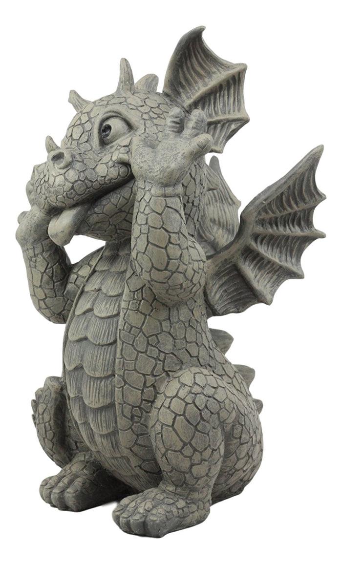 Ebros Gift Ebros Whimsical Garden Dragon Making Funny Faces Statue 10.25" H Figurine