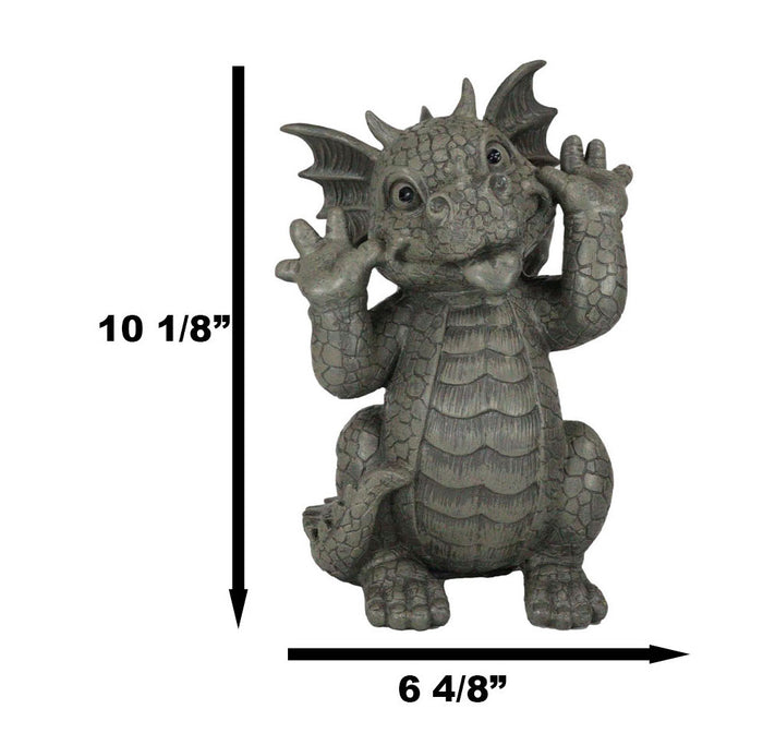 Ebros Gift Ebros Whimsical Garden Dragon Making Funny Faces Statue 10.25" H Figurine