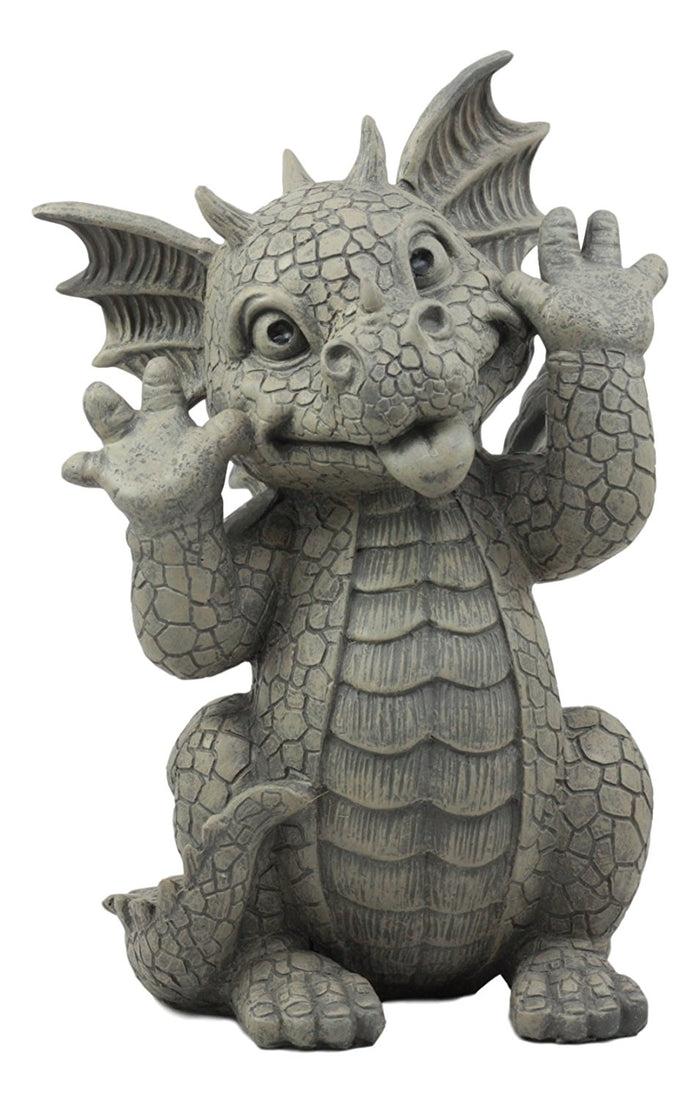 Ebros Gift Ebros Whimsical Garden Dragon Making Funny Faces Statue 10.25" H Figurine