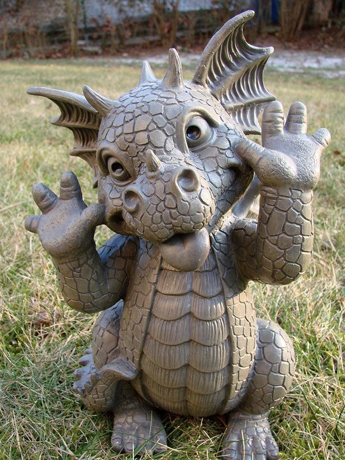 ebros gift Ebros Whimsical Garden Dragon Making Funny Faces Statue 10.25" H Figurine