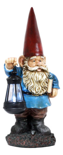 Ebros Gift Ebros Whimsical Gnome Holding Book Of Spells Solar LED Lantern Light Statue 17"H