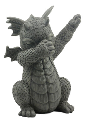 Ebros Gift Ebros Whimsical Hip Hop Dabbing Garden Dragon Statue 9.25" Tall Look At My Dab