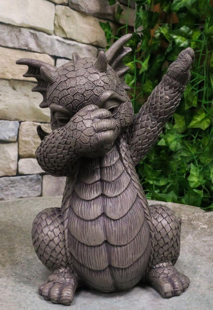 ebros gift Ebros Whimsical Hip Hop Dabbing Garden Dragon Statue 9.25" Tall Look at My Dab
