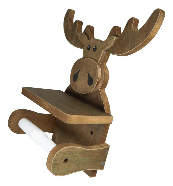 Ebros Gift Ebros Whimsical Kids Rustic Bull Moose Cub Toilet Paper Holder With Cell Phone Rest