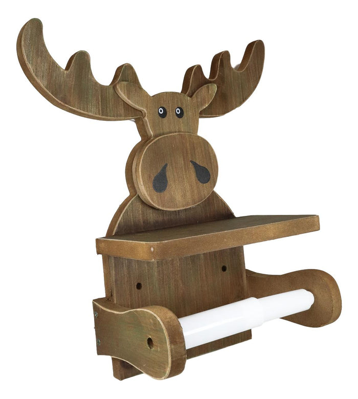 Ebros Gift Ebros Whimsical Kids Rustic Bull Moose Cub Toilet Paper Holder With Cell Phone Rest