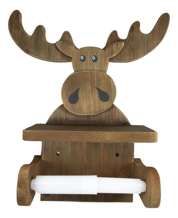 Ebros Gift Ebros Whimsical Kids Rustic Bull Moose Cub Toilet Paper Holder With Cell Phone Rest