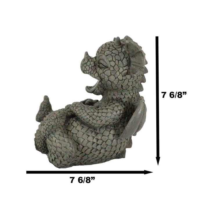 Ebros Gift Ebros Whimsical L.O.L Soul Garden Laughing Out Loud Dragon Statue 7.75" Tall Faux Stone Resin Finish Hilarious LOL Fantasy Animated Dragons Welcome Guest Greeter Decor Figurine