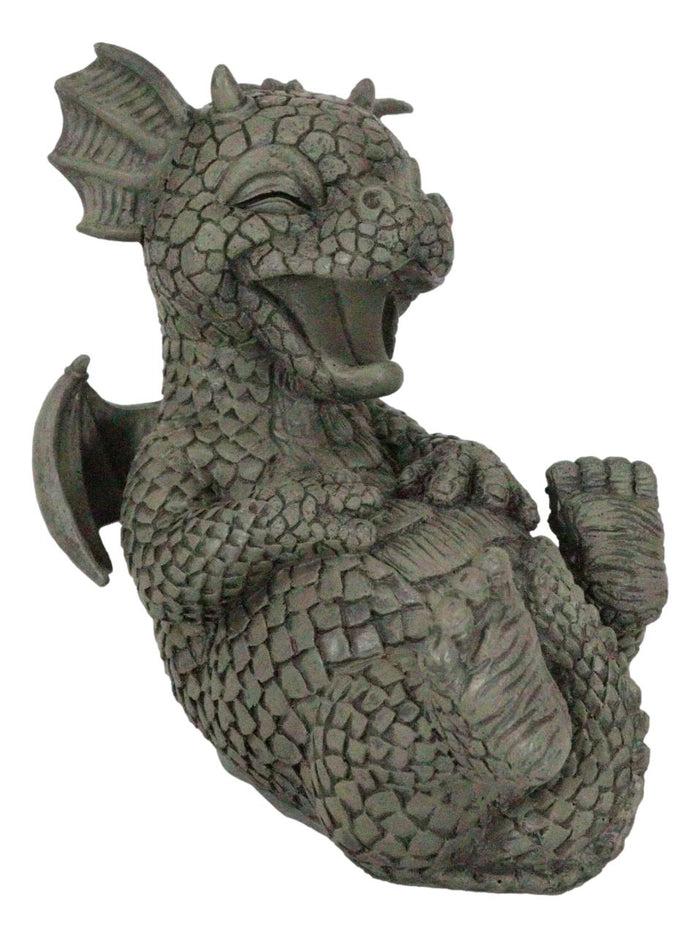 Ebros Gift Ebros Whimsical L.O.L Soul Garden Laughing Out Loud Dragon Statue 7.75" Tall Faux Stone Resin Finish Hilarious LOL Fantasy Animated Dragons Welcome Guest Greeter Decor Figurine