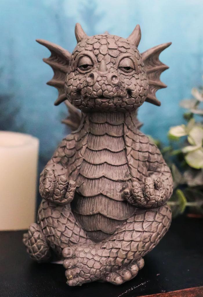 ebros gift Ebros Whimsical Meditating Dragon Fists Inner Qi Strength Power Statue 5" Tall Decor