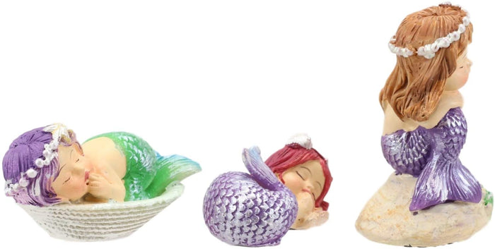 Ebros Gift Ebros Whimsical Mergirls Mermaid Babies Small Miniature Figurines Set Of 3