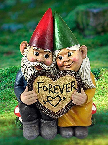 Ebros Gift Ebros Whimsical Mr And Mrs Gnome 'Forever Love Struck' Couple Statue 6.25" Tall
