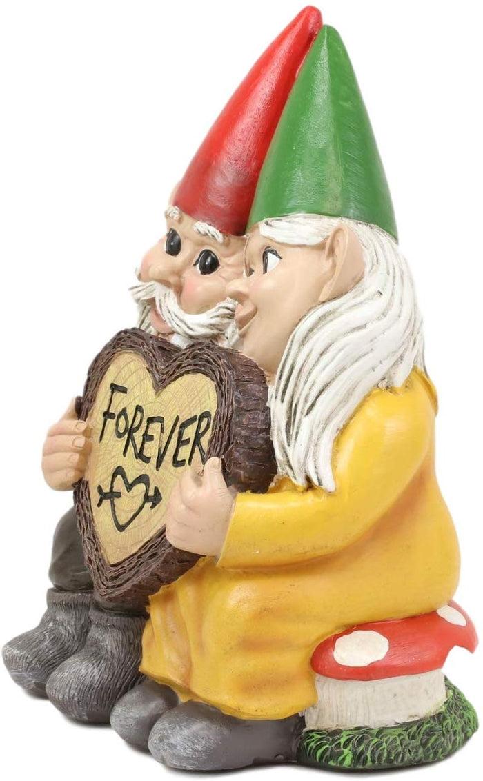 Ebros Gift Ebros Whimsical Mr And Mrs Gnome 'Forever Love Struck' Couple Statue 6.25" Tall