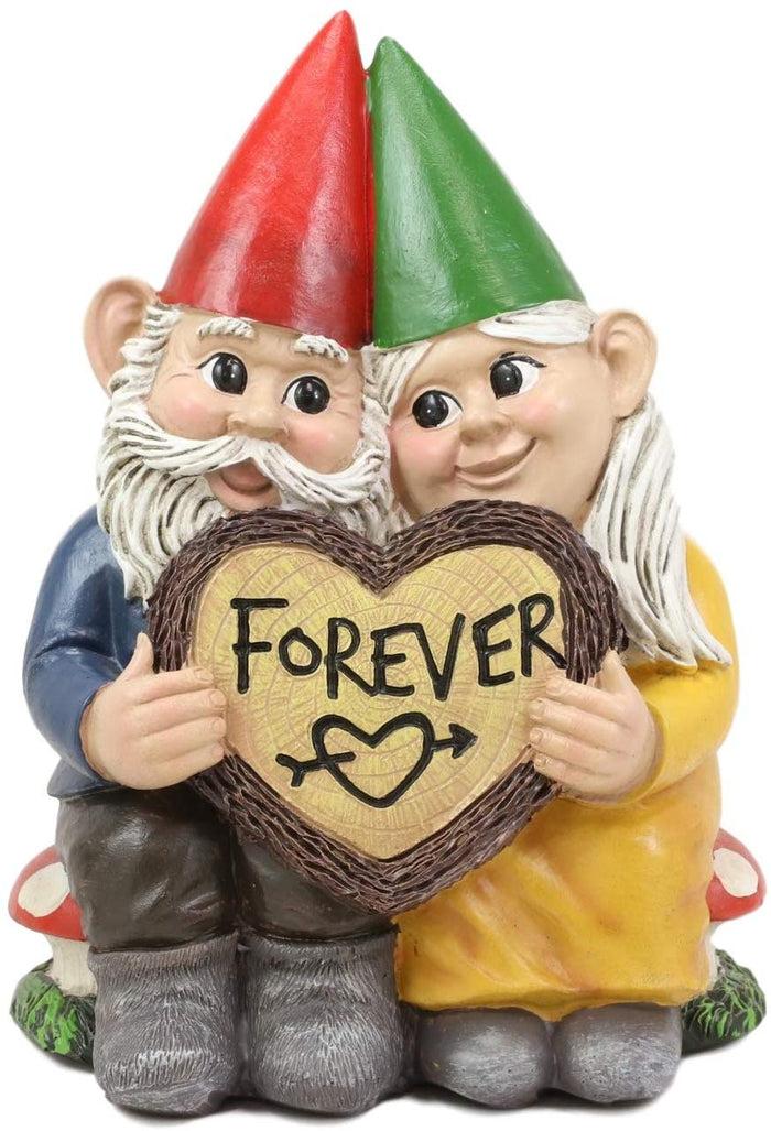 ebros gift Ebros Whimsical Mr and Mrs Gnome 'Forever Love Struck' Couple Statue 6.25" Tall