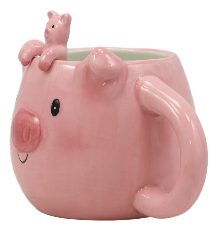 Ebros Gift Ebros Whimsical Porky Pig Ceramic Coffee Mug With Spoon Set 16oz
