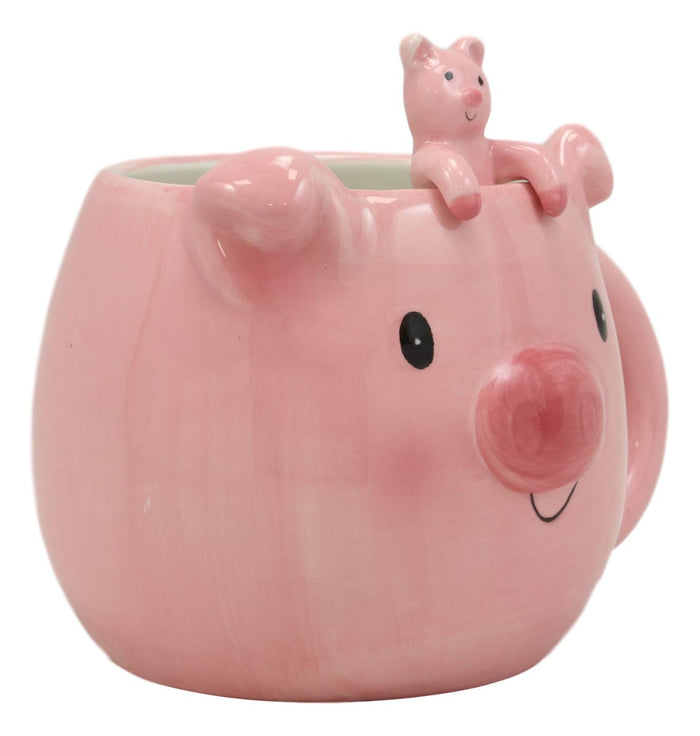 Ebros Gift Ebros Whimsical Porky Pig Ceramic Coffee Mug With Spoon Set 16oz