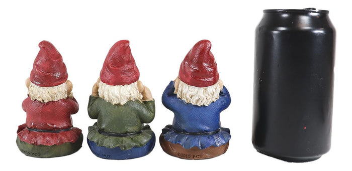 Ebros Gift Ebros Whimsical See Hear Speak No Evil Gnomes Statue 4"H Set Of 3 Wise Gnomes