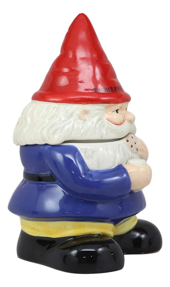 Ebros Gift Ebros Whimsical Sweet Tooth Gnome Ceramic Cookie Jar With Air Tight Lid 9.75"Tall Decorative Kitchen As Decor Storage For Dry Baking Ingredients Goods Knick Knacks