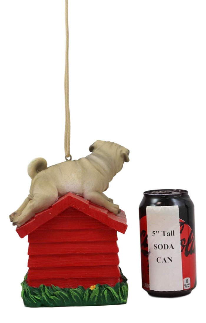 Ebros Gift Ebros Whimsical Teacup Pug On Kennel Or Birdhouse Bird Feeder Hanging Figurine