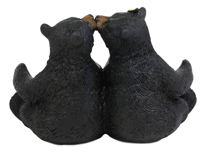 Ebros Gift Ebros Whimsical Valentines Black Bear Couple Kissing Figurine Holder With Glass Salt And Pepper Shakers Romantic Bears Rustic Home And Kitchen Dining Decorative Statue Cabin Lodge Mountainside Decor