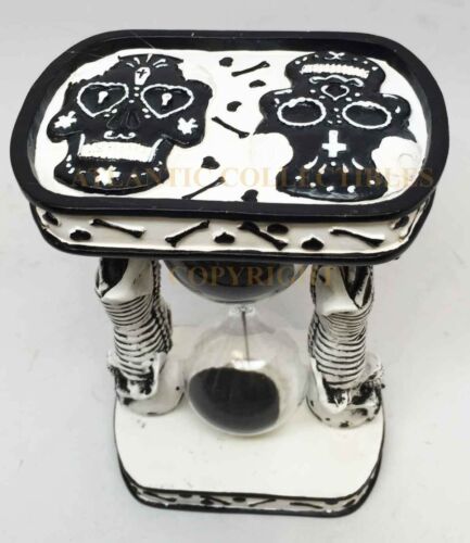 Ebros Gift Ebros White Black Wedding Sugar Skulls Day Of The Dead Sand Timer Skeleton Figurine