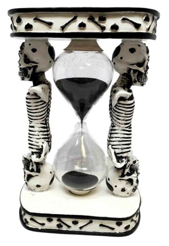 ebros gift Ebros White Black Wedding Sugar Skulls Day of The Dead Sand Timer Skeleton Figurine